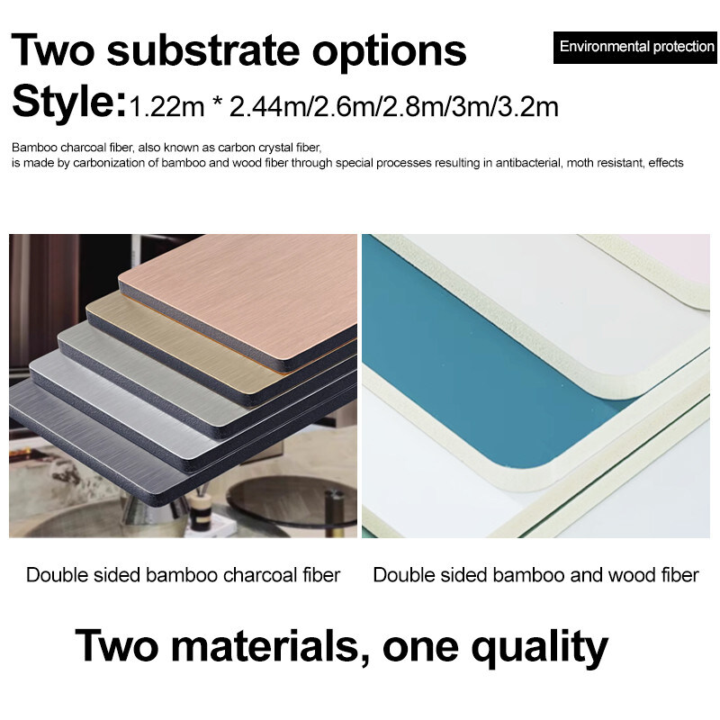 Металлическая деревянная фанера для интерьера Стенные панели экологически чистые Бамбук древесный уголь