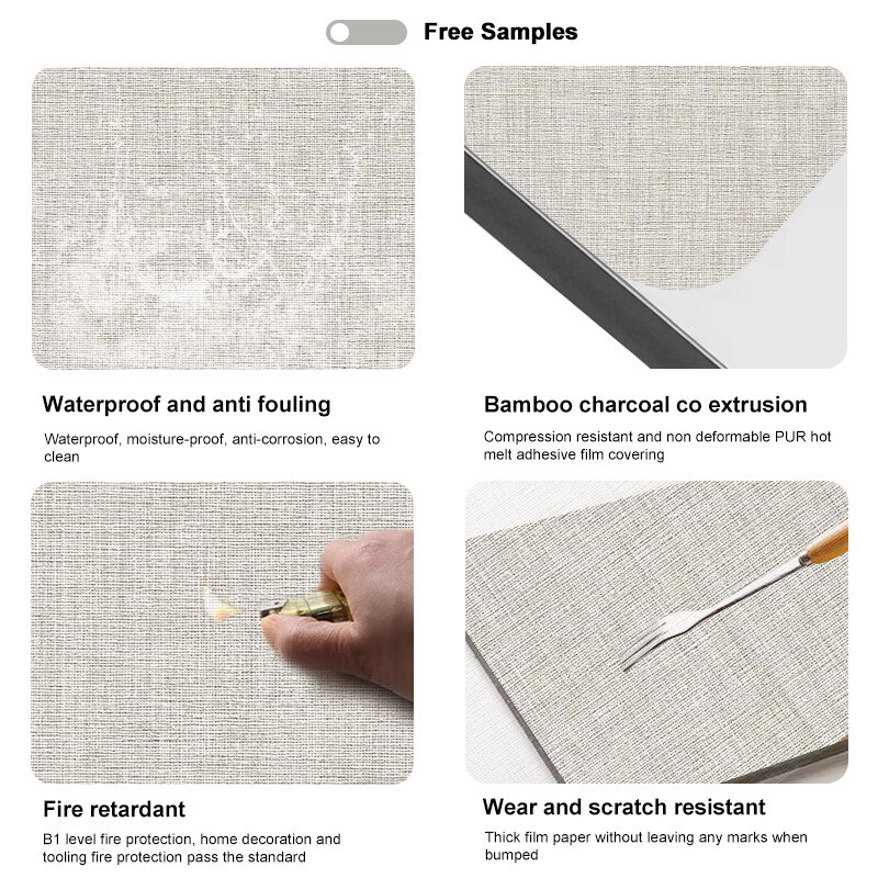 5 / 8 мм ткань текстурированные декоративные панели Бамбук древесный уголь