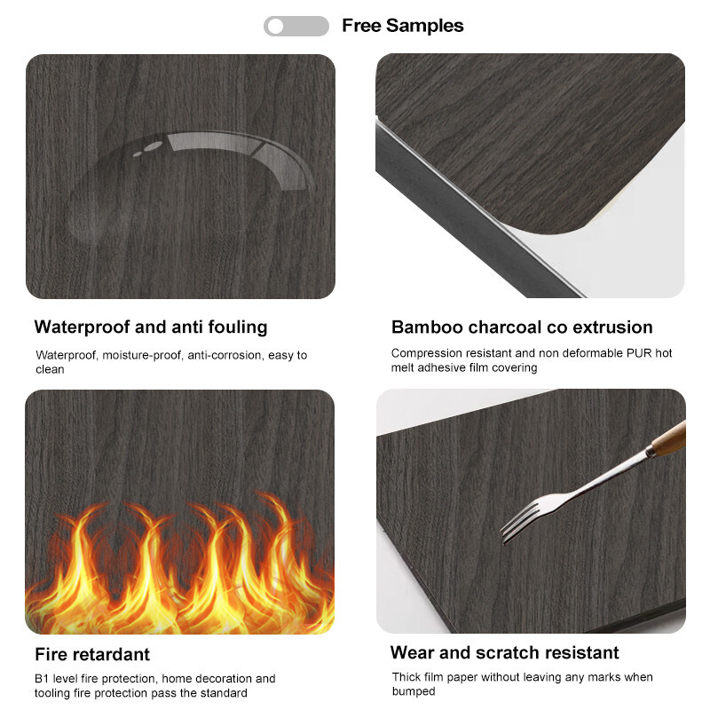 5 мм деревянные зерна ПВХ стенные панели гибкие бамбуковые угольные декоративные стенные панели