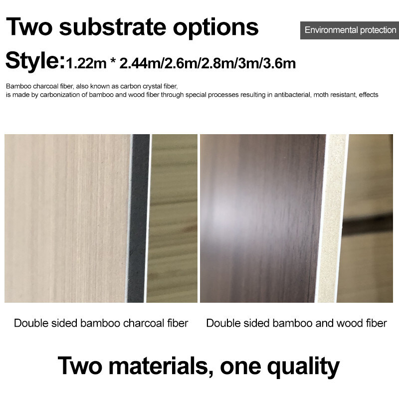 Водостойкость Бамбук уголь Стенная доска Деревянный лист для современного света роскошного декора