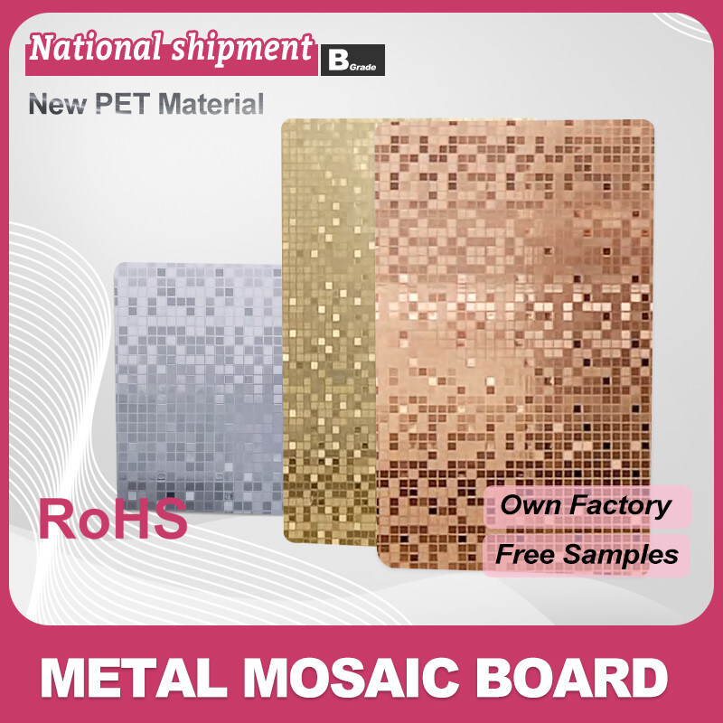 Стенные украшения для дома Бамбуковый угольный доски влагоустойчивый ПЭТ Металлический мозаичный стенный панель