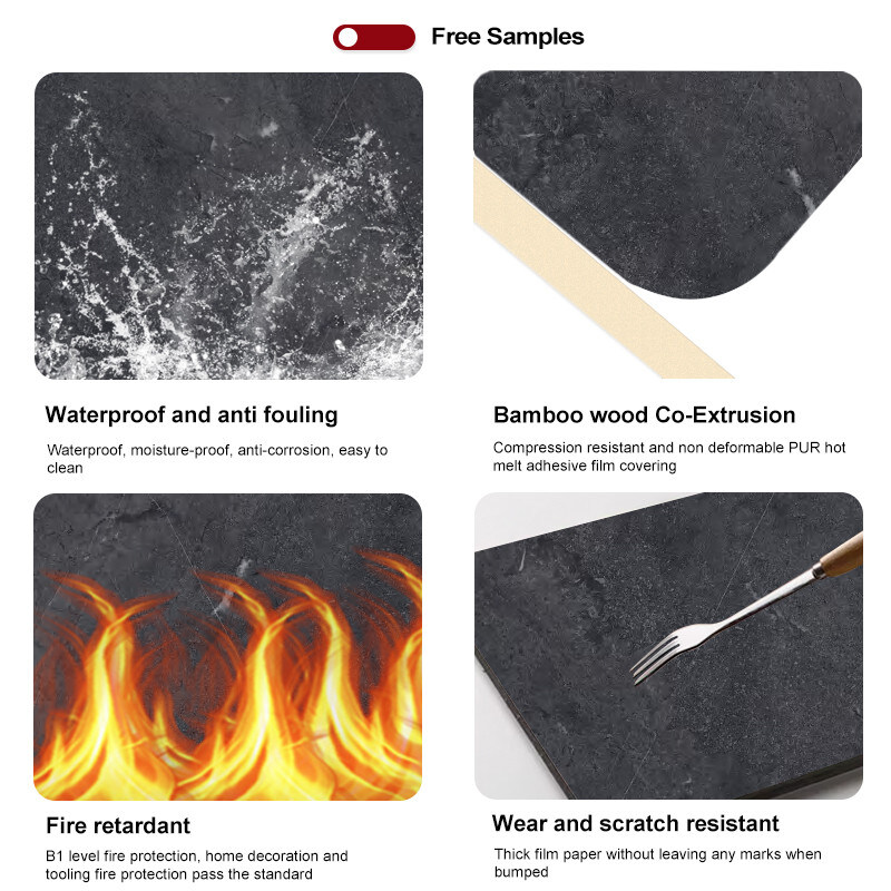 Уровень B Огневой рейтинг Бамбуковый угольный настенный доски для современного света роскошного декора