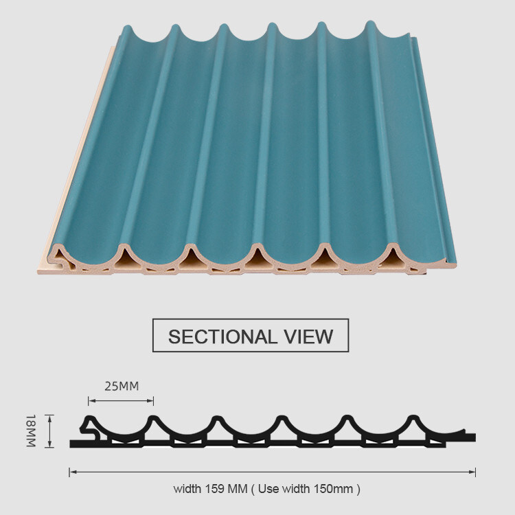 Панель гриля декоративного потолка 3D WPC деревянного на открытом воздухе 15mm круглая