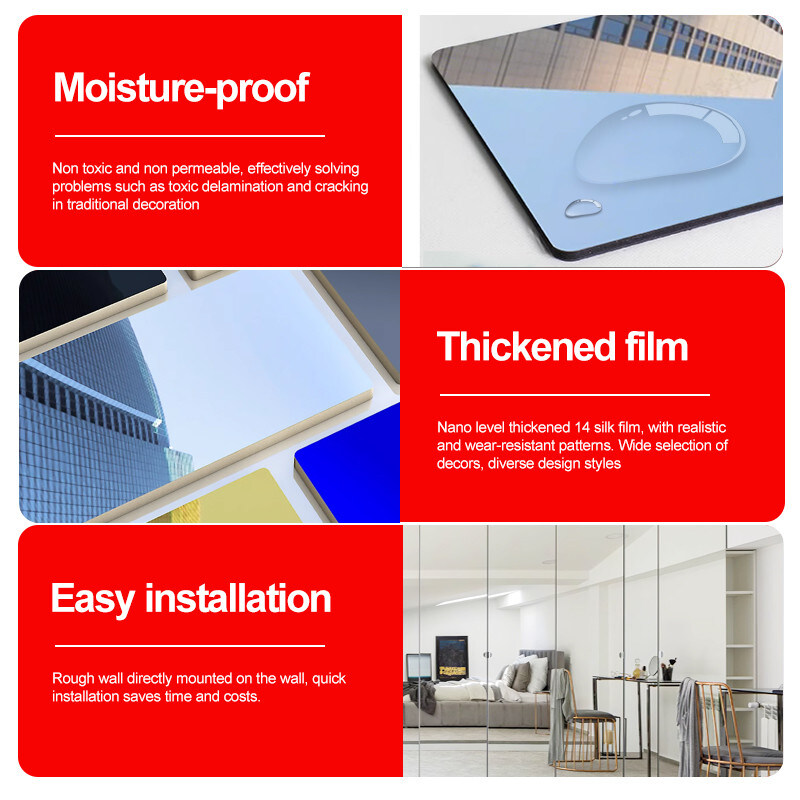 Внутренние декоративные 5 мм зеркало деревянные стенные панели ПВХ стенные панели