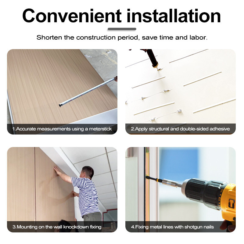 5 мм / 8 мм Внутренний декоративный ПВХ мраморный лист Бамбуковый угольный настенный доски