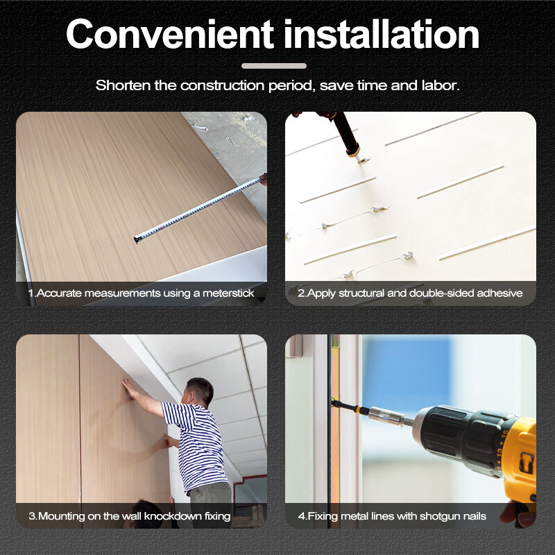 ПЭТ водяная волна бамбук угольное волокно 3D стенная панель ПВХ деревянная пенопласта