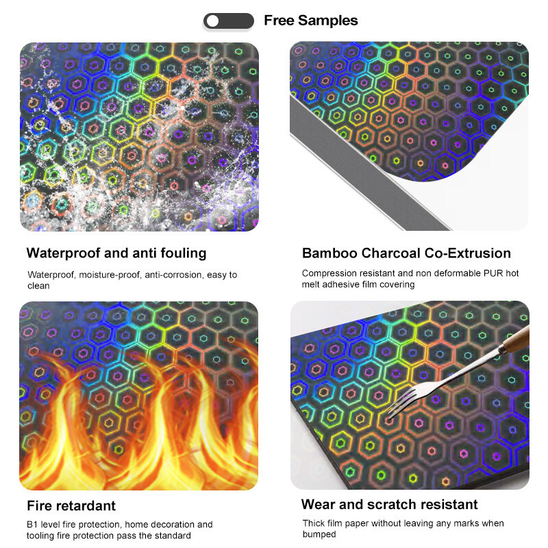 ПВХ панель лазер и мозаика Серия бамбук уголь деревянный фанера Внутренний декор стенный панель