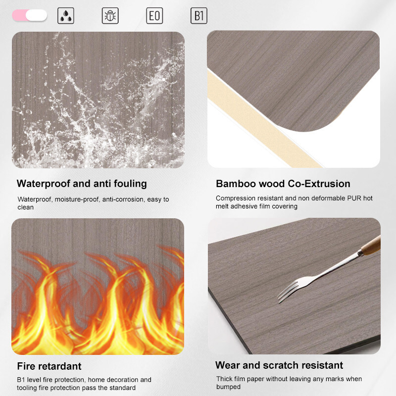 ПУР Клей Бамбук Уголь Стенная панель Высокое качество ПВХ Стенные панели Стенный интерьер