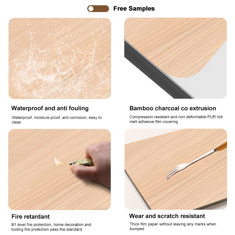 Декоративные интерьеры Кристальные панели из бамбука Деревянные зерна Бамбуковые угли Деревянные панели фанеры