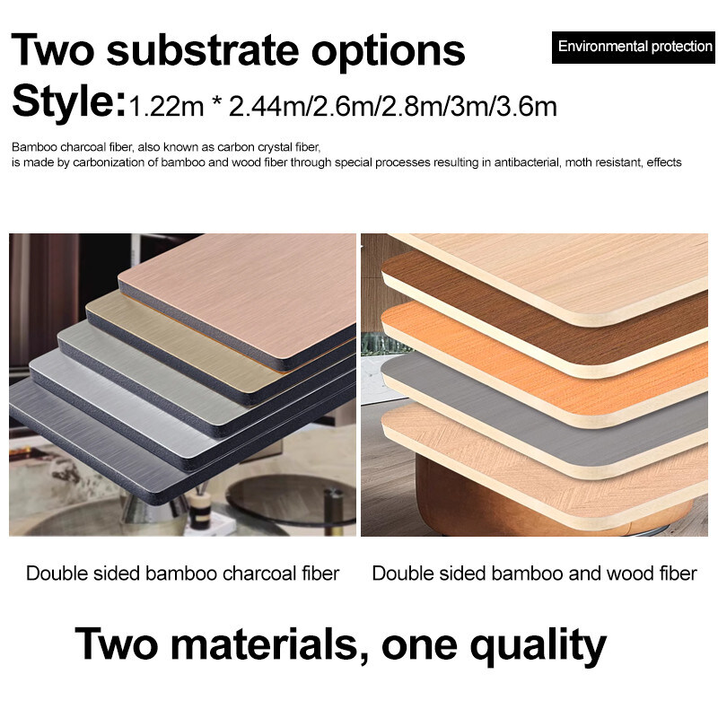 Декоративные интерьеры Кристальные панели из бамбука Деревянные зерна Бамбуковые угли Деревянные панели фанеры